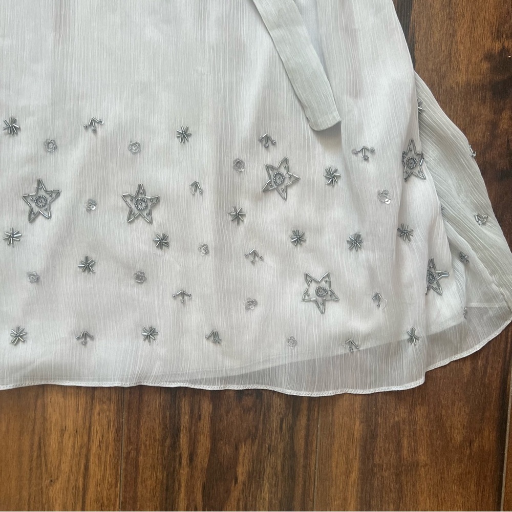 SMART SET Grey Embellished Chiffon Dress – Size M - Picture 4 of 9